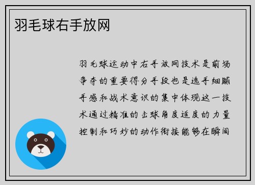 羽毛球右手放网